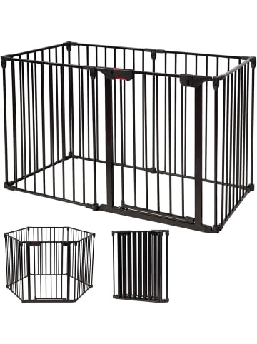 COSTWAY Kaminschutzgitter 6 Elemente in Schwarz