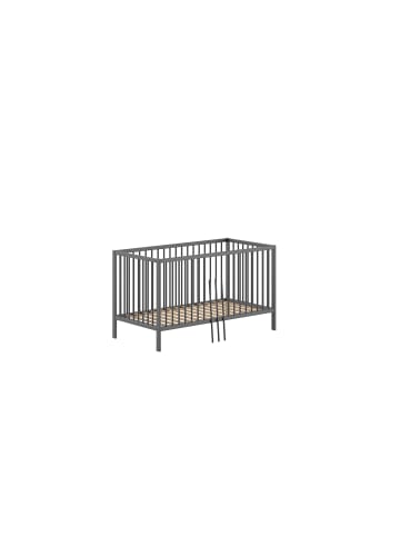 58 aufm Kessel BABYBETT Kara-lynn 144x84x76 aus Massivholz in Buche Anthrazit