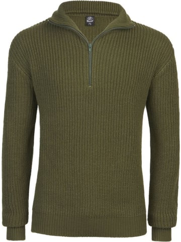 Brandit Pullover "Marine Pullover Troyer" in Grün