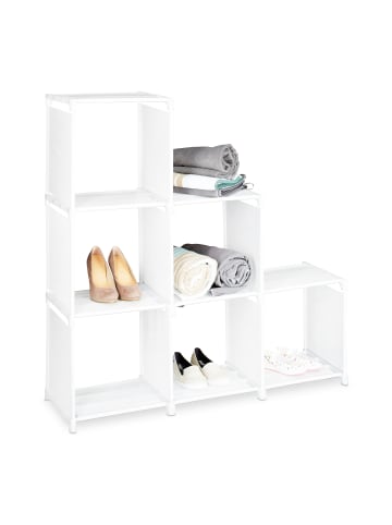 relaxdays 2x Stufenregal in Weiß