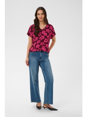 Kaffe Bluse ärmellos KAamber Loose fit in Carbernet/Pink Flowers