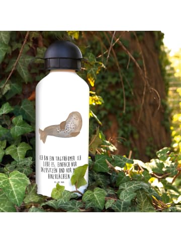 Mr. & Mrs. Panda Outdoor Trinkflasche Robbe Lachen mit Spruch in Weiß
