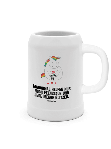Mr. & Mrs. Panda Bierkrug Einhorn Traurig mit Spruch in Weiß