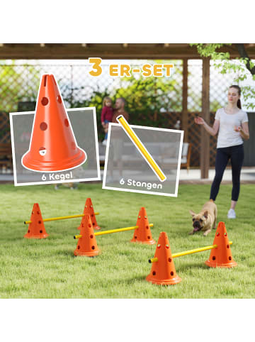 Pawhut Hunde 6-teiliges Agility Orange Kunststoff