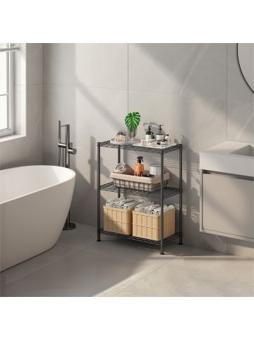 SONGMICS Standregal Dalten in Schwarz - (B)60 x (H)77 x (T)30 cm
