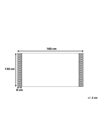 Beliani Kuscheldecke TILMI in Beige/Weiß - (W) 130 x (H) 1 x (L) 160 cm