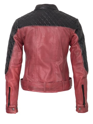 Queen Kerosin Queen Kerosin Lederjacke im Racing Look in bordeaux