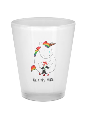 Mr. & Mrs. Panda Schnapsglas Einhorn Traurig ohne Spruch in Transparent