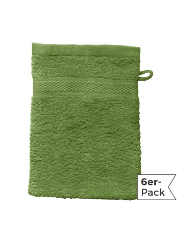 REDBEST Frottier Waschhandschuh 6er-Pack Chicago in grün