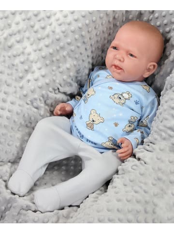 TupTam Baby Jungen Langarm Wickelshirt 5er Set in blau/grau