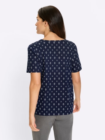 Sieh an! Kurzarm-Shirt in marine-weiß-bedruckt