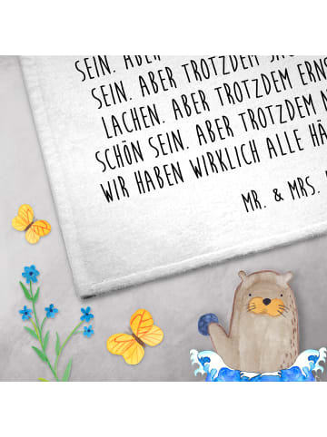 Mr. & Mrs. Panda Gästehandtuch Igel Federschmuck mit Spruch in Weiß