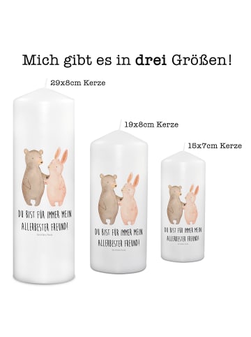 Mr. & Mrs. Panda Kerze Bär und Hase Umarmen mit Spruch in Weiß