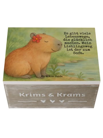 Mr. & Mrs. Panda Aufbewahrungsbox Capybara Blume Design mit Spruch in Weiß