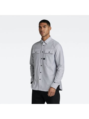 G-Star Raw Langarmhemd in correct grey-white oxford