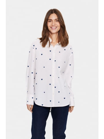 SAINT TROPEZ Langarm - Hemd DianneSZ Oversize fit in Ice Titan Harts