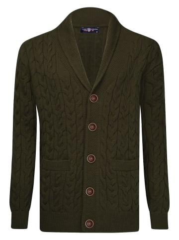 JIMMY SANDERS Knopf-Strickjacke in Grün