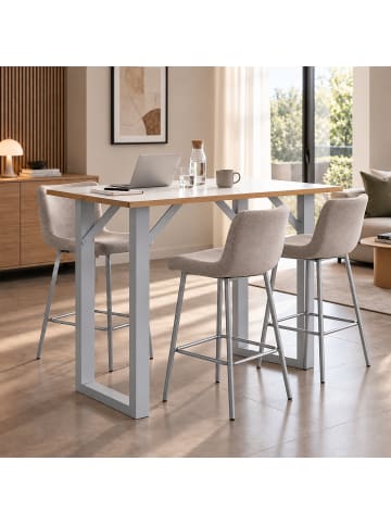VCM  Bartisch Salia Stehtisch 138 x 80 Salia in Silber / Weiß