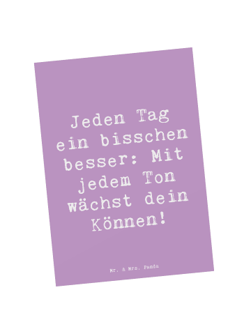 Mr. & Mrs. Panda Postkarte Spruch Ein neues Musikinstrument lern... in Lavendeltraum