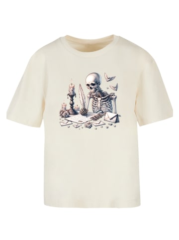 F4NT4STIC Tee Skelett Liebesbrief Valentinstag in Whitesand