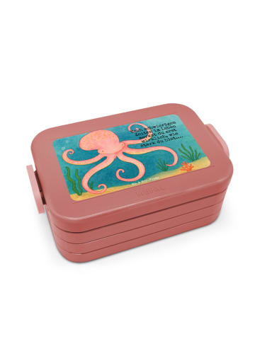 Mr. & Mrs. Panda Bento Box Tintenfisch Design mit Spruch in Rot Pastell