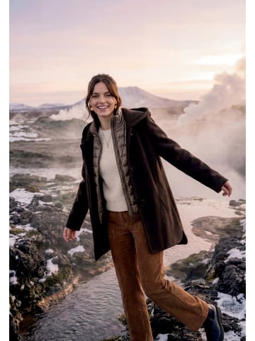 Gil Bret Wolljacke mit Kapuze in Dark Brown Melange