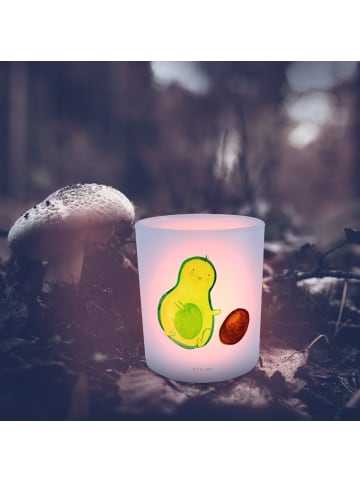 Mr. & Mrs. Panda Windlicht Avocado Kern rollt ohne Spruch in Transparent