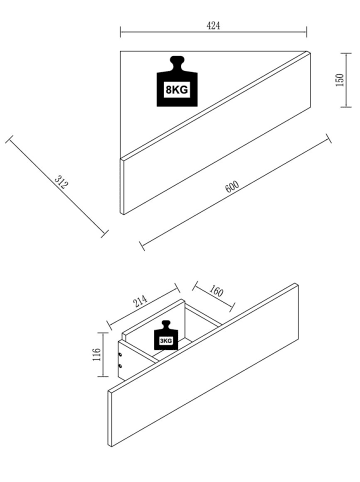 ebuy24 Nachttisch UsalS 3 Anthrazit 60 x 43 cm