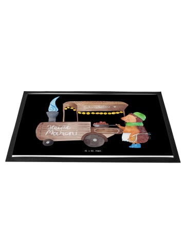 Mr. & Mrs. Panda Türvorleger Igel Maronen ohne Spruch in Schwarz