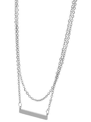 Adeliás Damen Halskette aus Edelstahl 43 cm in silber