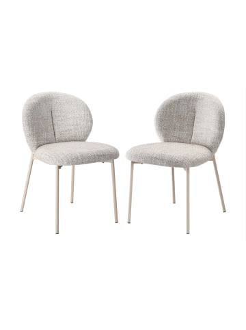 CALICOSY 2er-Set Stühle AMBRE in Beige - (W) 60 x (H) 80 x (L) 48 cm