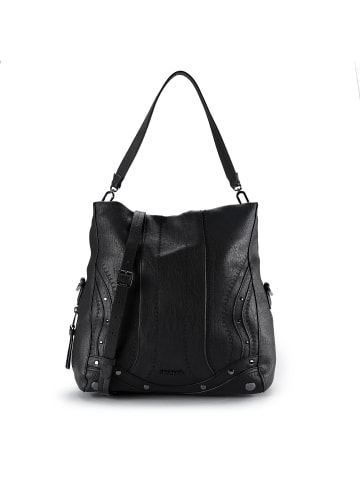 Desigual Embro Loverty Schultertasche 33 cm mit Dehnfalte in schwarz