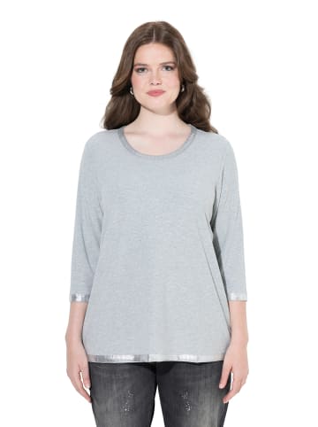 Ulla Popken Shirt in hellgrau mélange