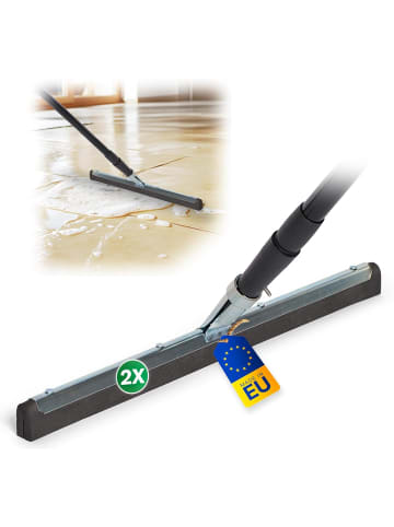 Novaliv Novaliv 2X Wasserabzieher Boden mit Stiel Wasserschieber Dusche Bodena in Silber