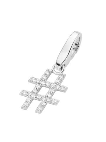 Giorgio Martello Milano Charm Hashtag Mit Zirkonia in Weiss