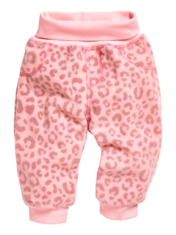 Playshoes Pumphose Fleece Leo-Print in Rosa