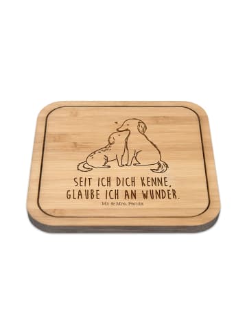 Mr. & Mrs. Panda Bierdeckel Hunde Liebe mit Spruch in Transparent