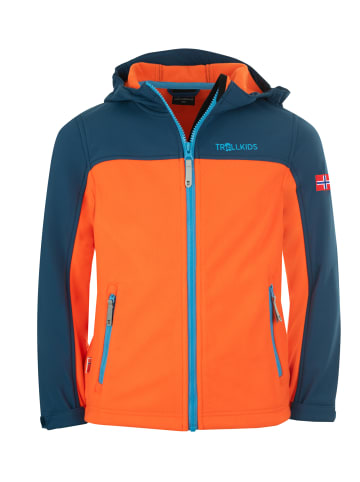 Trollkids Fleece Jacke "Trollheimen" in Mystik Blau / Orange