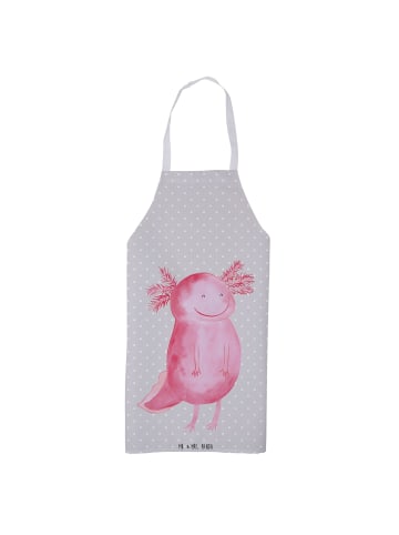 Mr. & Mrs. Panda Kochschürze Axolotl Glücklich ohne Spruch in Grau Pastell