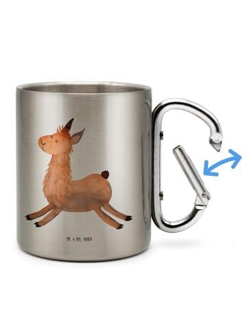 Mr. & Mrs. Panda Tasse Lama Springen ohne Spruch in Silber