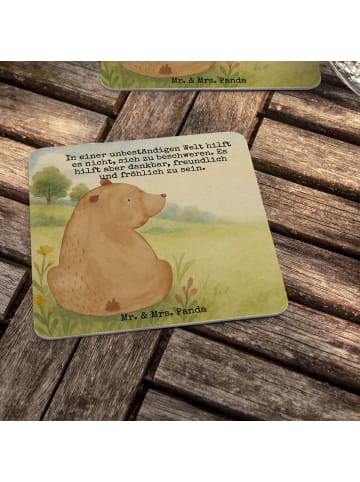 Mr. & Mrs. Panda Getränkeuntersetzer Bär Schulterblick Design mi... in Weiß