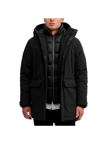 Jack and Jones Finn Softshell Parka in Schwarz