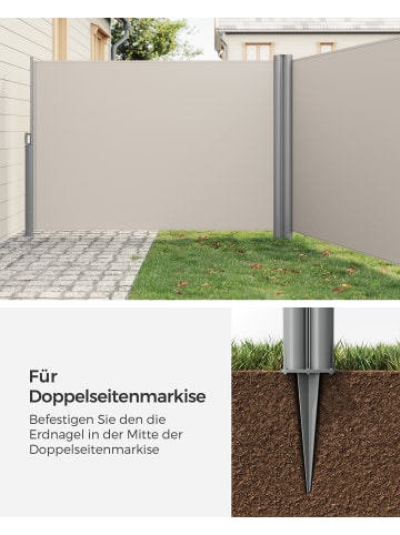 SONGMICS Erdnagel Sheld in Grau - (B)20.2 x (H)46 x (T)10.7 cm