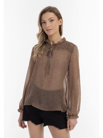 DreiMaster Damen Bluse in Braun Wollweiss