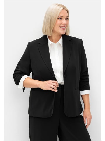 sheego Kurzer, taillierter Blazer in schwarz