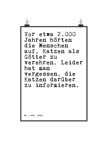 Mr. & Mrs. Panda Poster Vor etwa 2.000 Jahren... mit Spruch in Weiß