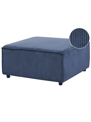 Beliani Ottomane ARDAL in Blau/Schwarz - (W) 86 x (H) 45 x (L) 86 cm