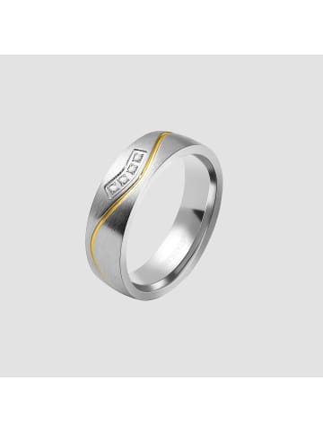 Adeliás Damen Ring aus Edelstahl mit Strass Steinchen in silber