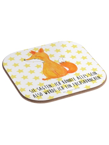 Mr. & Mrs. Panda Getränkeuntersetzer Einhorn Wunsch mit Spruch in Weiß