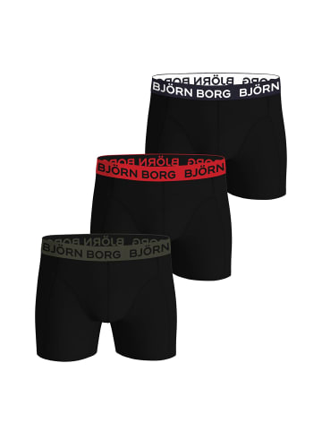 Björn Borg Boxershort 3er Pack in Schwarz/Rot/Grün